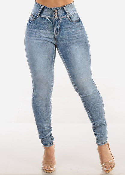 Butt Lift High Waist Acid Wash Stretchy Skinny Jeans