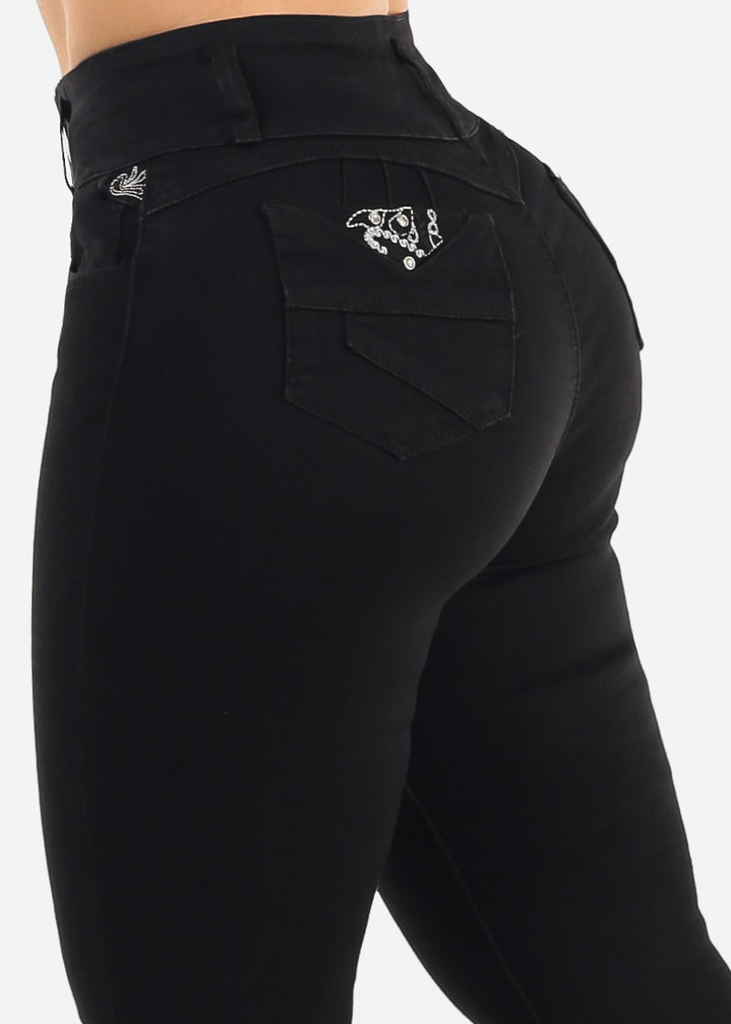 Levantacola High Rise Black Stretch Skinny Jeans