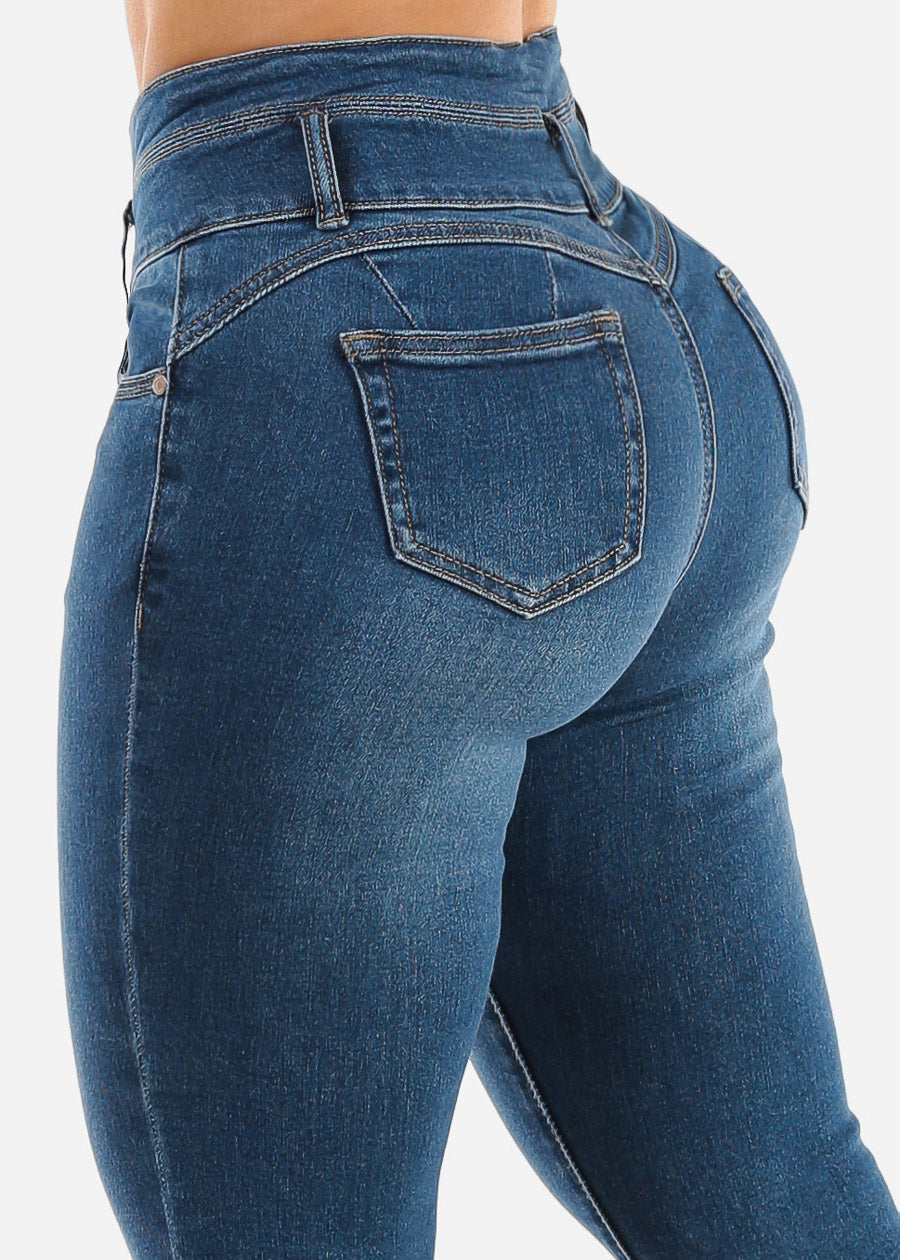 Butt Lift High Waist Stretch Skinny Jeans Med Wash