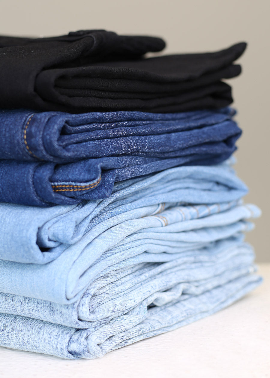 MX JEANS Butt Lift 5 Button Spandex Waist Straight Wide Leg Jeans Black