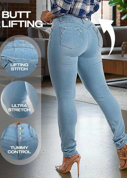 MX JEANS Butt Lifting High Waist Light Blue Skinny Jeans