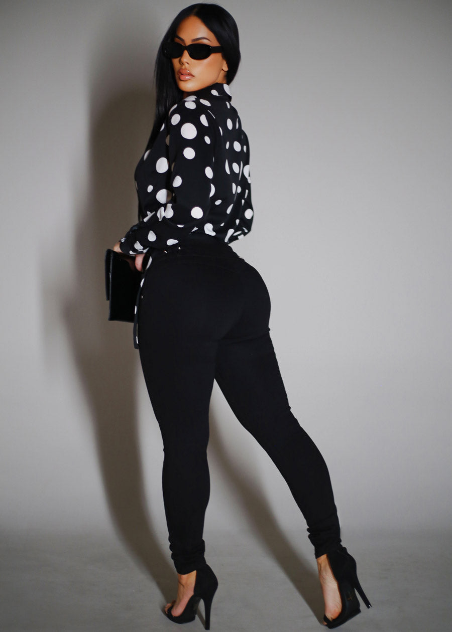 Butt Lift High Waist Black Stretch Skinny Jeans