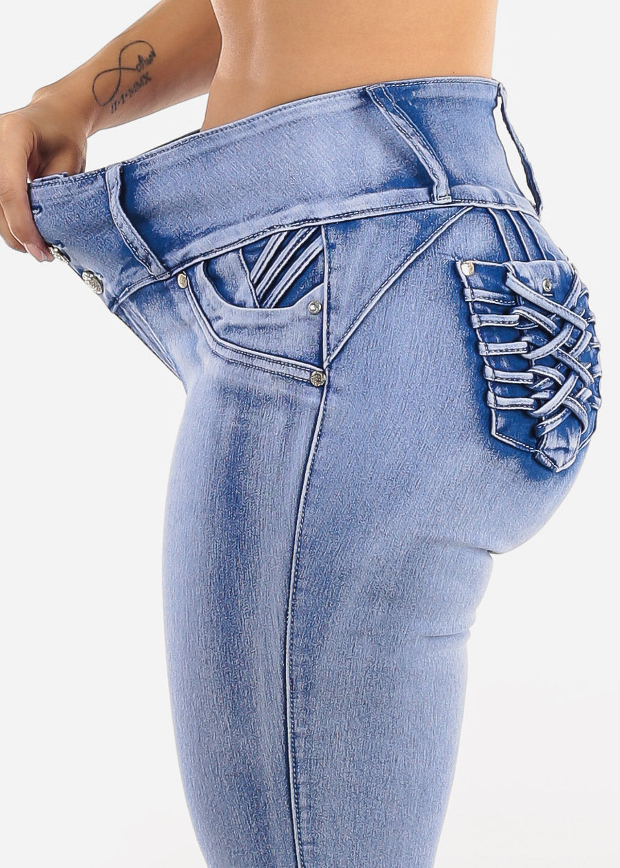 MX JEANS Levanta Cola Blue Skinny Jeans