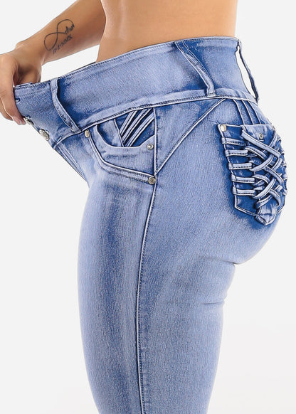 MX JEANS Levanta Cola Blue Skinny Jeans