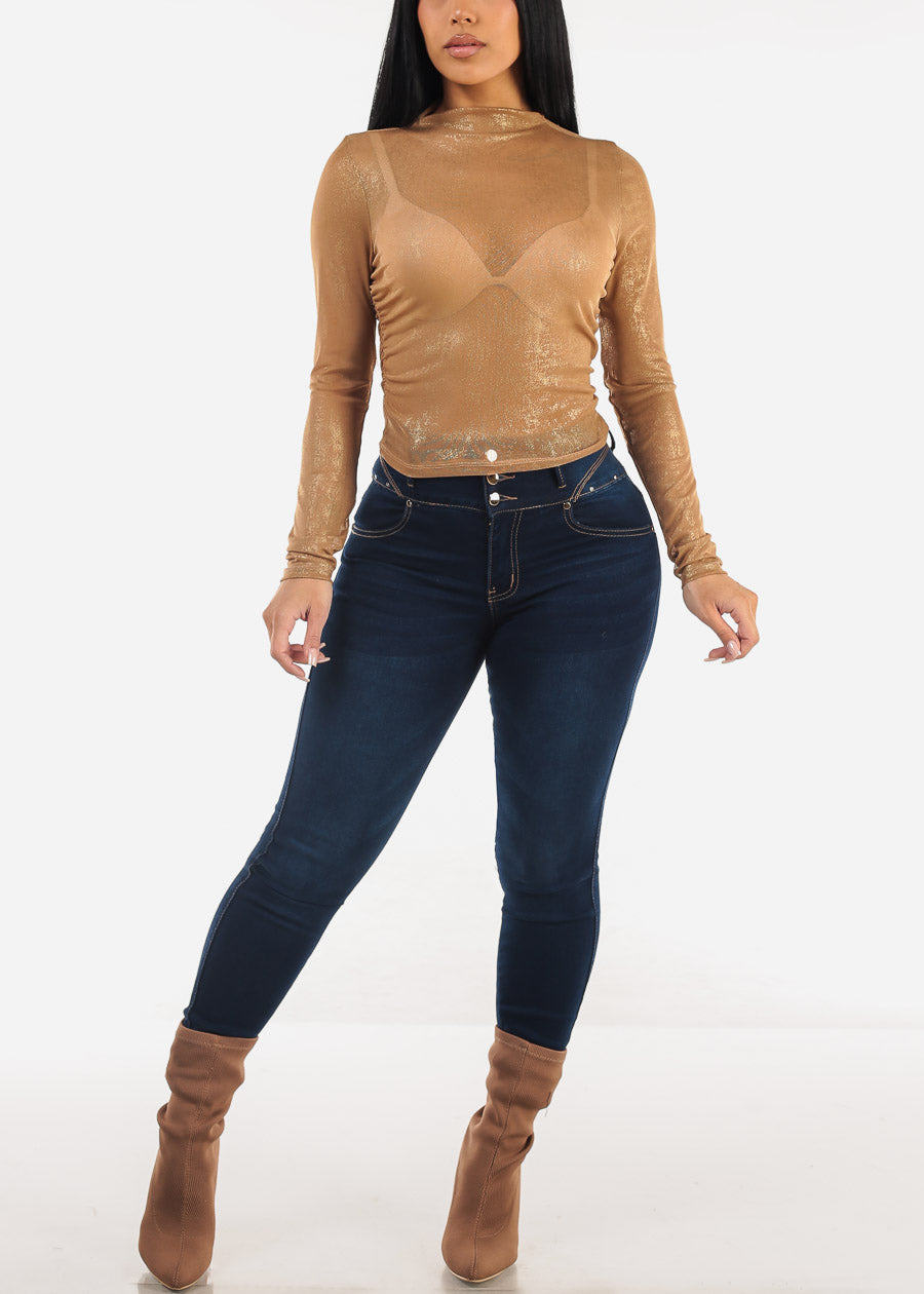 Butt Lift High Waist Dark Wash Skinny Jeans