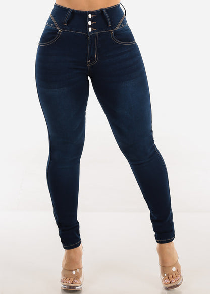 Butt Lift High Waist Dark Wash Skinny Jeans