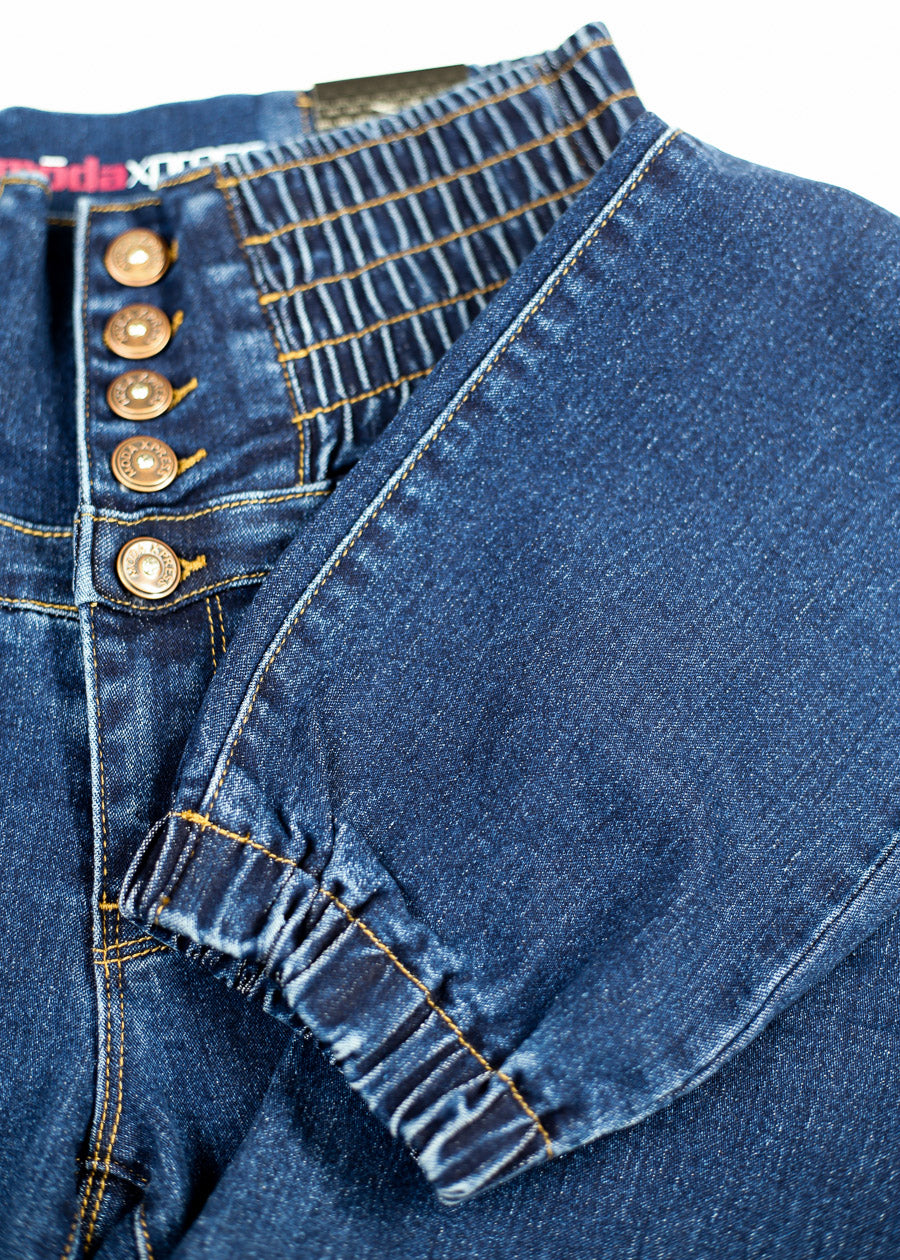 MX JEANS Butt Lift 5 Button Spandex Waist Jogger Jeans Dark Wash