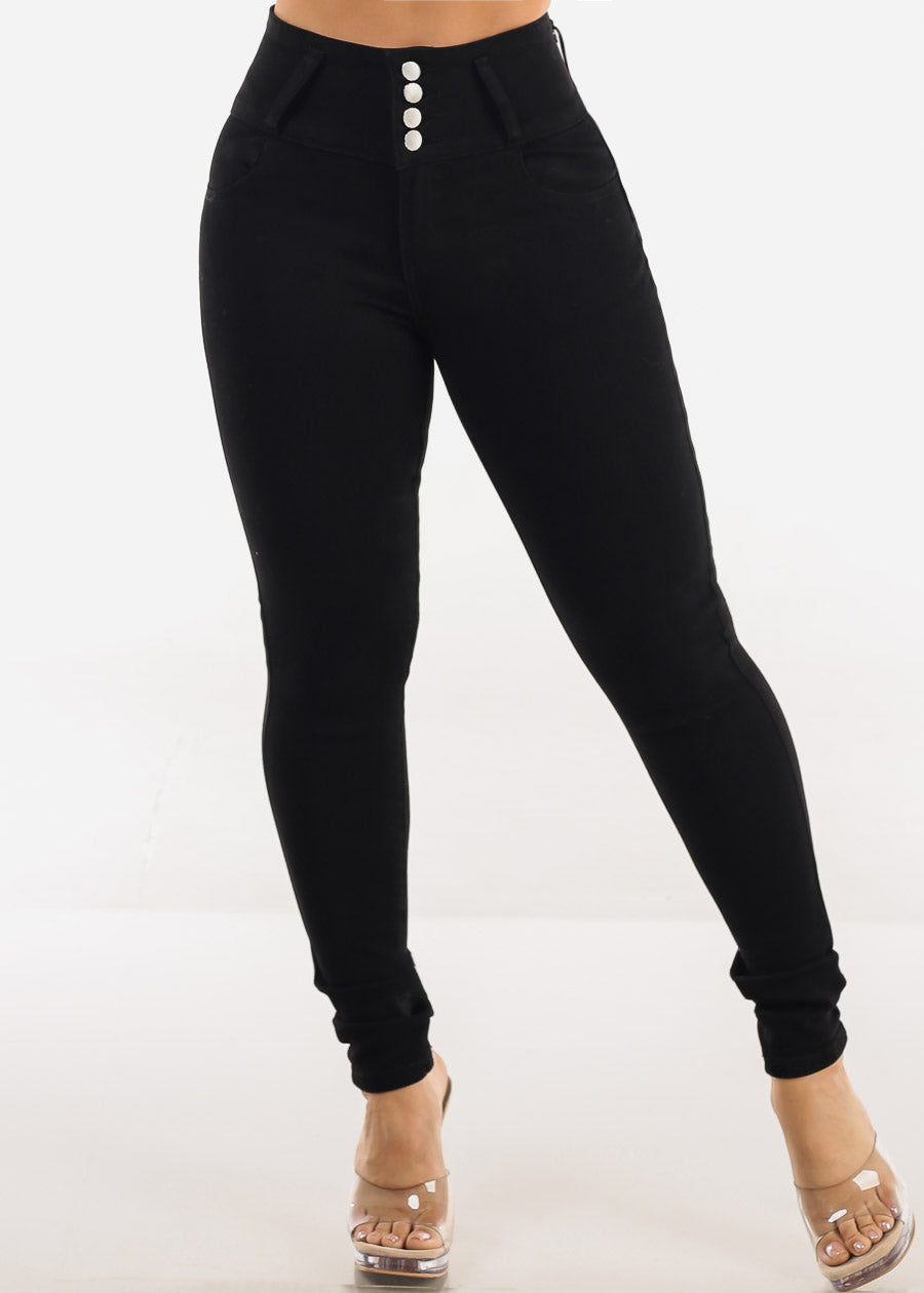 Butt Lift High Waist Stretch Skinny Jeans Black