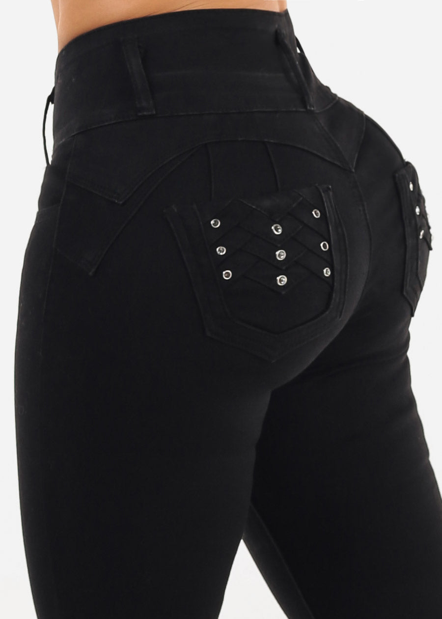 Butt Lift High Waist Stretch Skinny Jeans Black