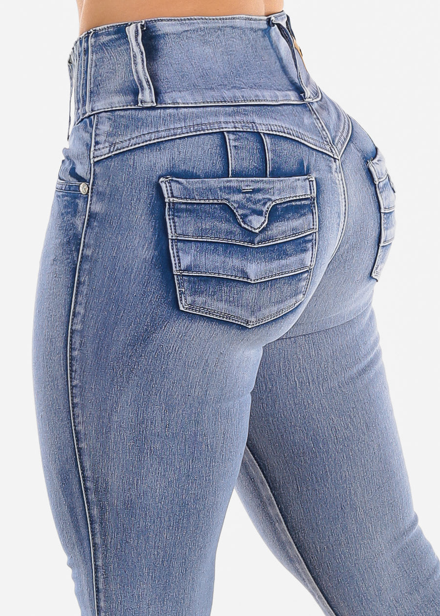 Butt Lift High Waisted Skinny Jeans Light Wash