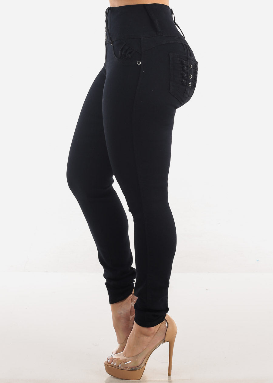 MX JEANS Butt Lift High Waist Black Skinny Jeans