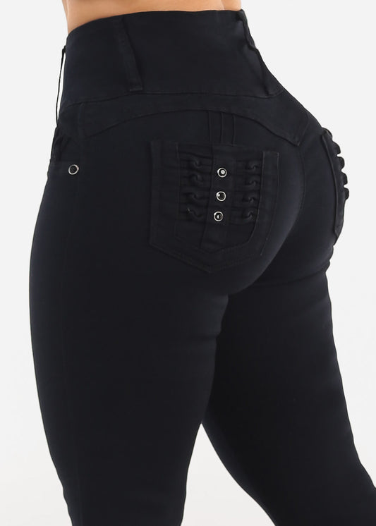 MX JEANS Butt Lift High Waist Black Skinny Jeans