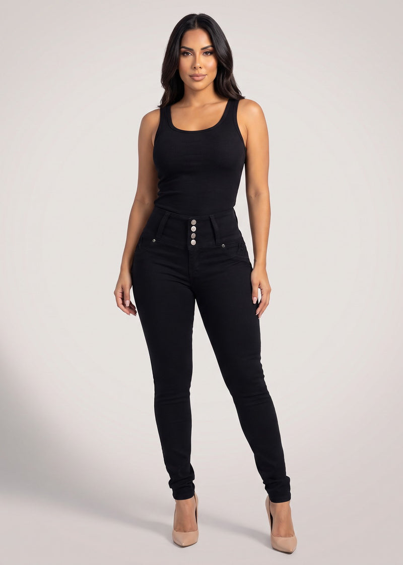 MX JEANS Butt Lift High Waist Black Skinny Jeans