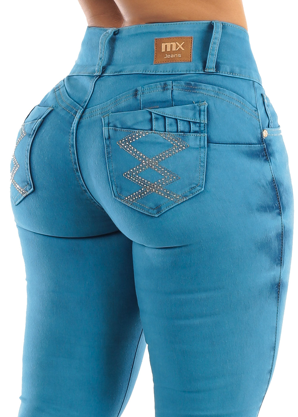 MX JEANS Butt Lifting Levanta Cola High Waist Skinny Jeans with Pockets