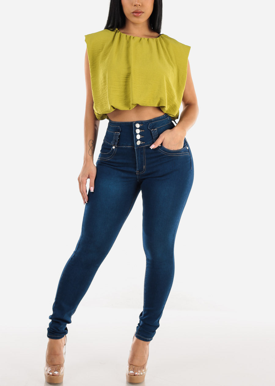 Butt Lift Super High Waist Indigo Skinny Jeans