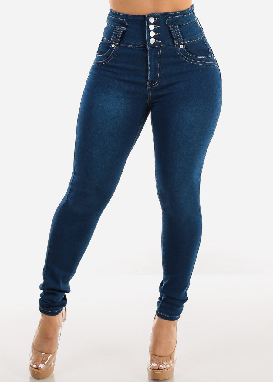 Butt Lift Super High Waist Indigo Skinny Jeans