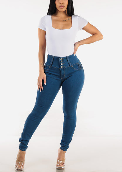 MX JEANS Butt Lift High Waist Skinny Jeans Blue