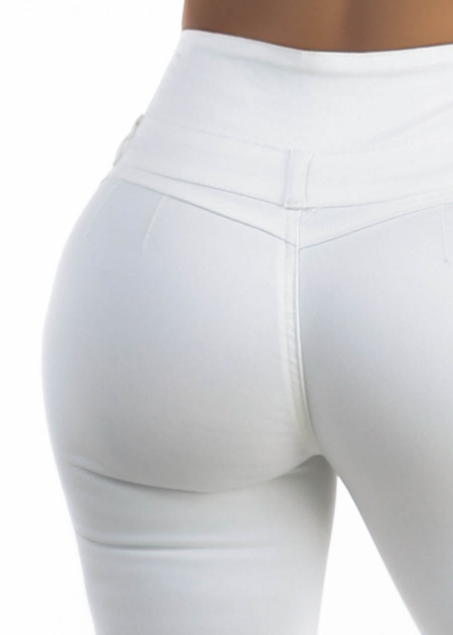 MX JEANS Butt Lift Thick Waist Stretch Skinny Jeans White