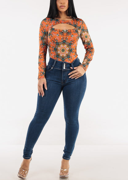 Butt Lift High Waisted Stretch Skinny Jeans Dark Wash