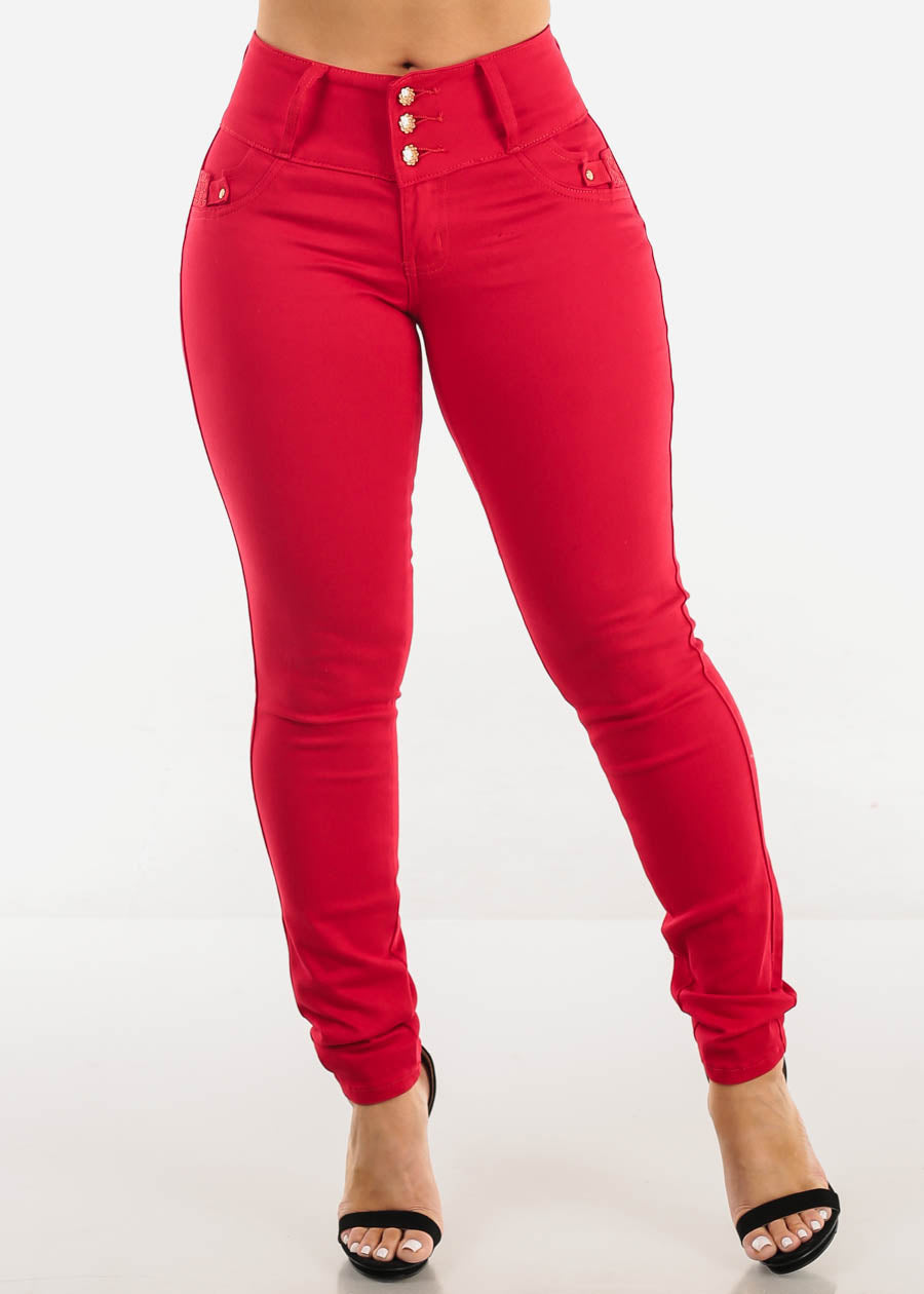 MX JEANS Butt Lifting Red Skinny Jeans