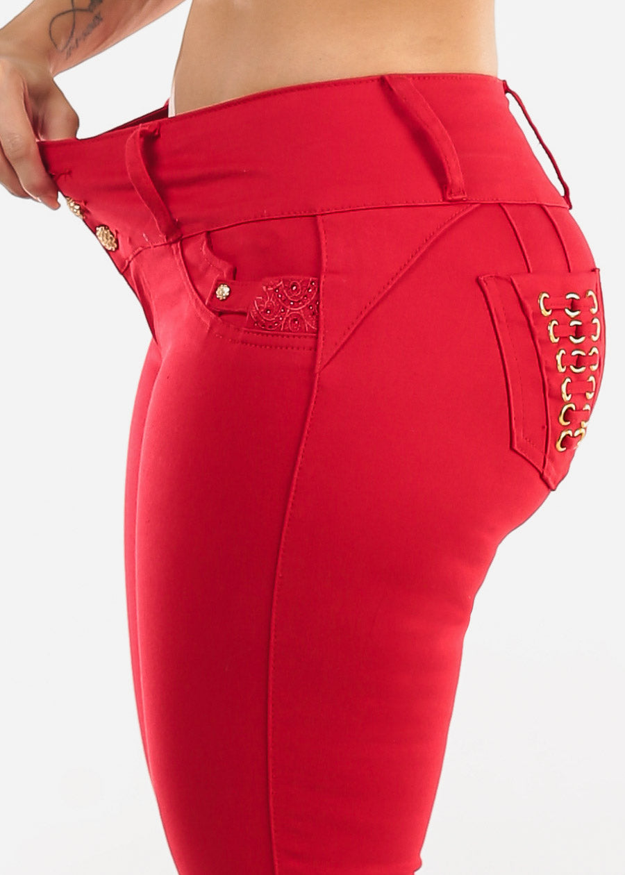 MX JEANS Butt Lifting Red Skinny Jeans