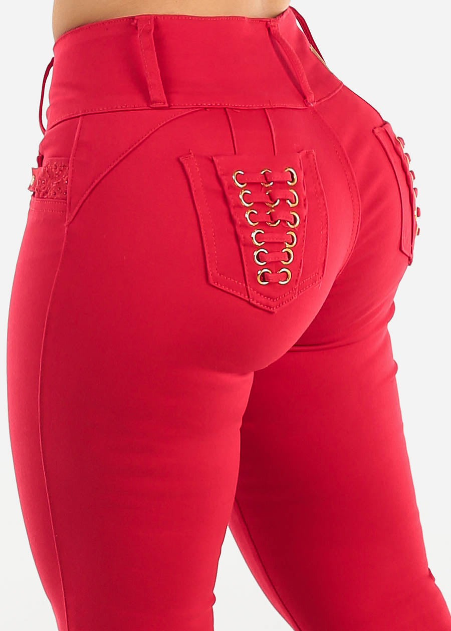 MX JEANS Butt Lifting Red Skinny Jeans