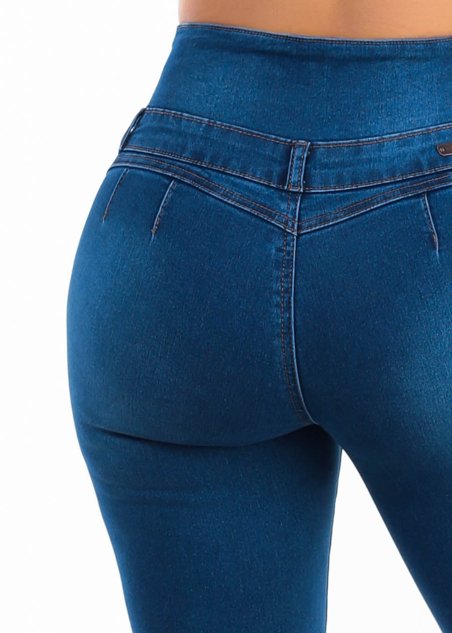 MX JEANS Butt Lift Thick Waist Stretch Skinny Jeans Dark Wash