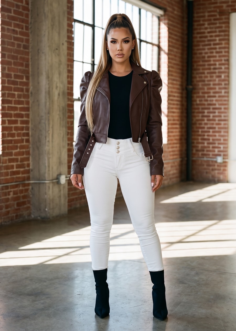 MX JEANS Mid Rise White Butt Lifting Skinny Jeans, view 6 of 24