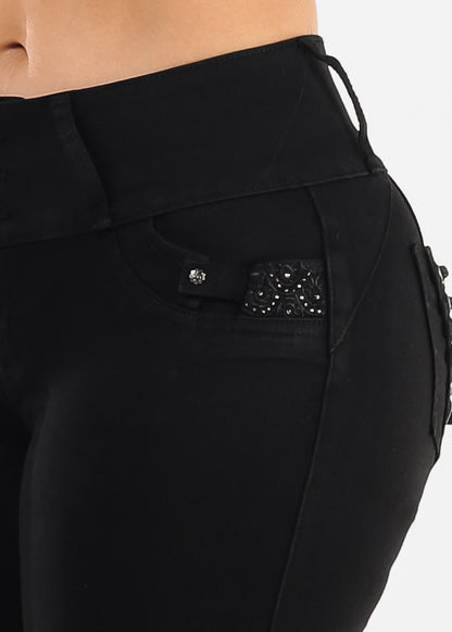 MX JEANS Butt Lifting Black Denim Casual Jeans