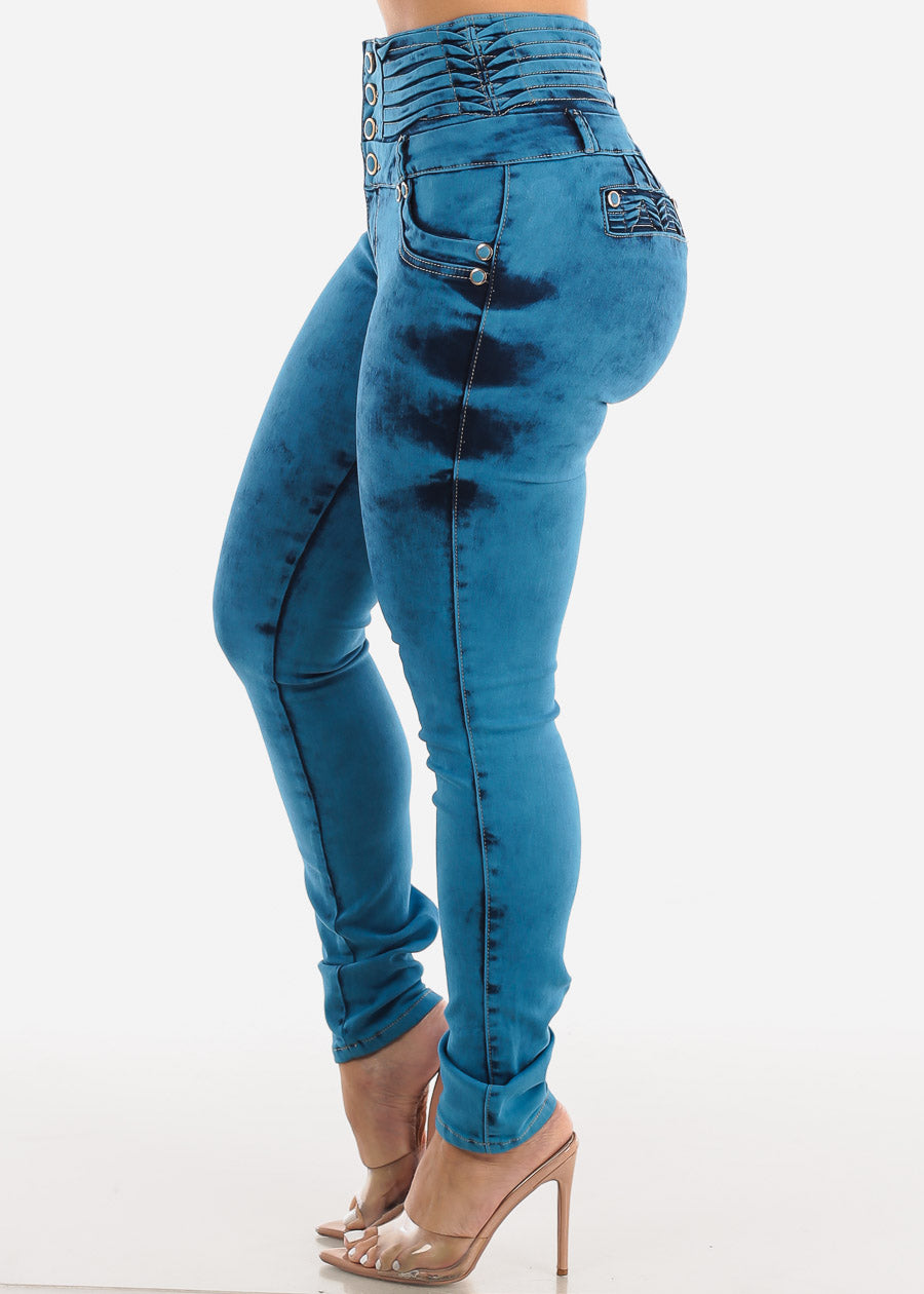 MX JEANS High Waisted Butt lifting Blue Skinny Jeans