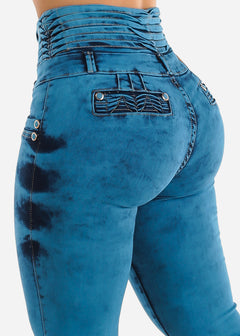 MX JEANS High Waisted Butt lifting Blue Skinny Jeans