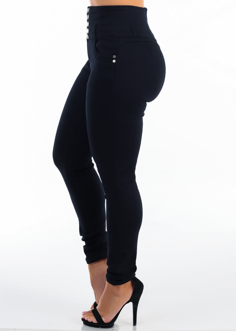 MX JEANS Butt Lift Thick Waist Stretch Skinny Jeans Black