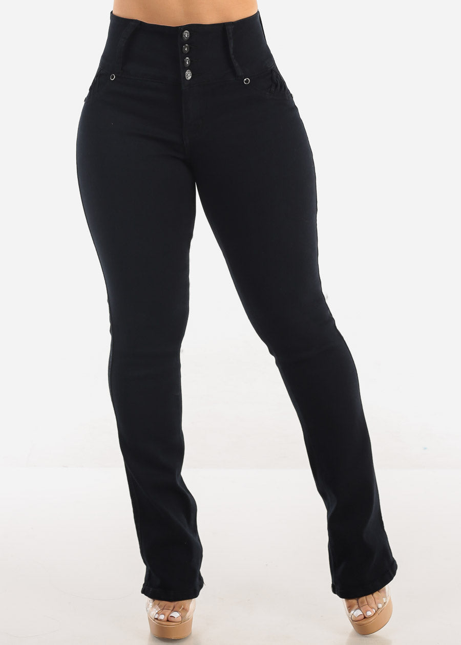 MX JEANS Butt Lift High Waist Black Bootcut Jeans