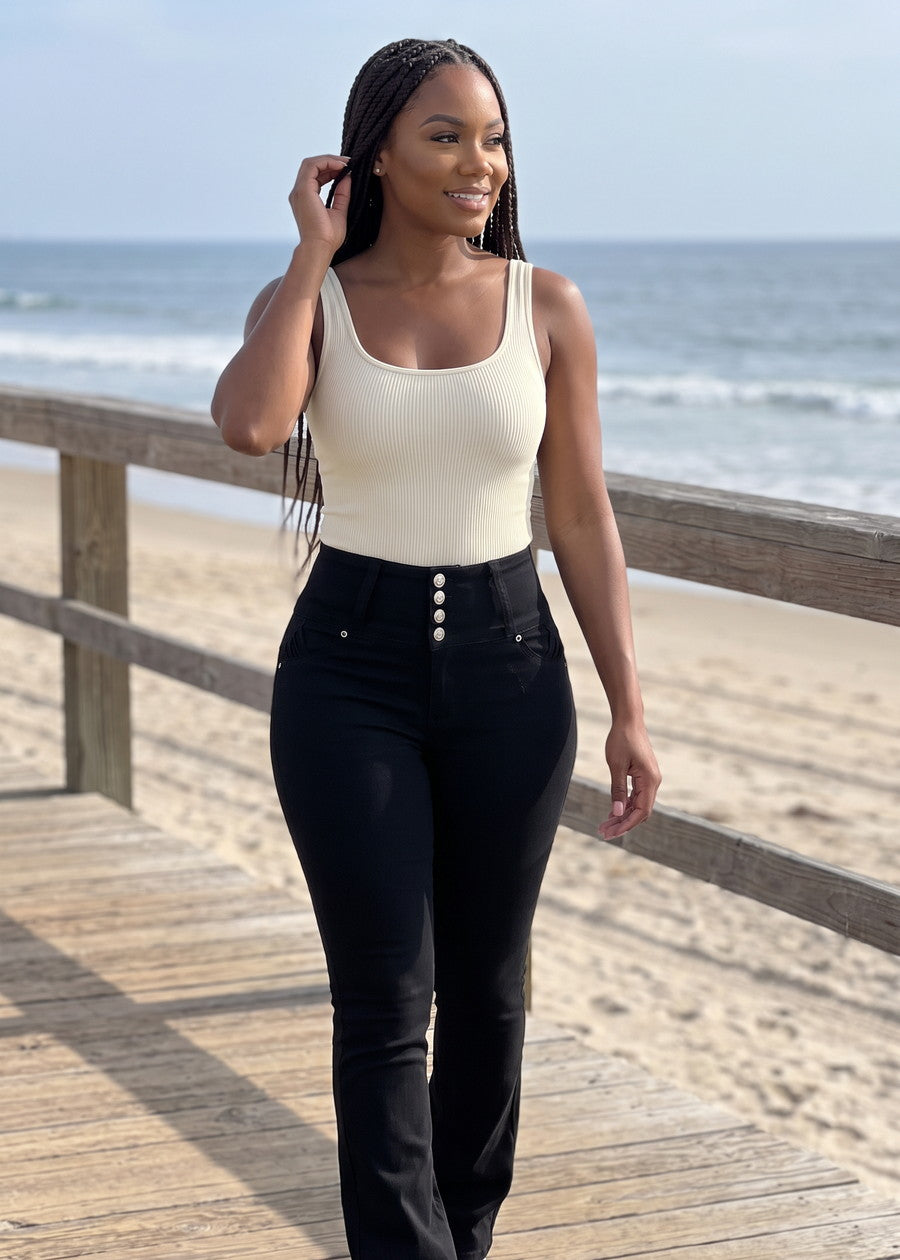 MX JEANS Butt Lift High Waist Black Bootcut Jeans, view 14 of 20