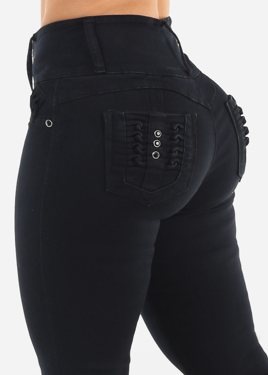 MX JEANS Butt Lift High Waist Black Bootcut Jeans