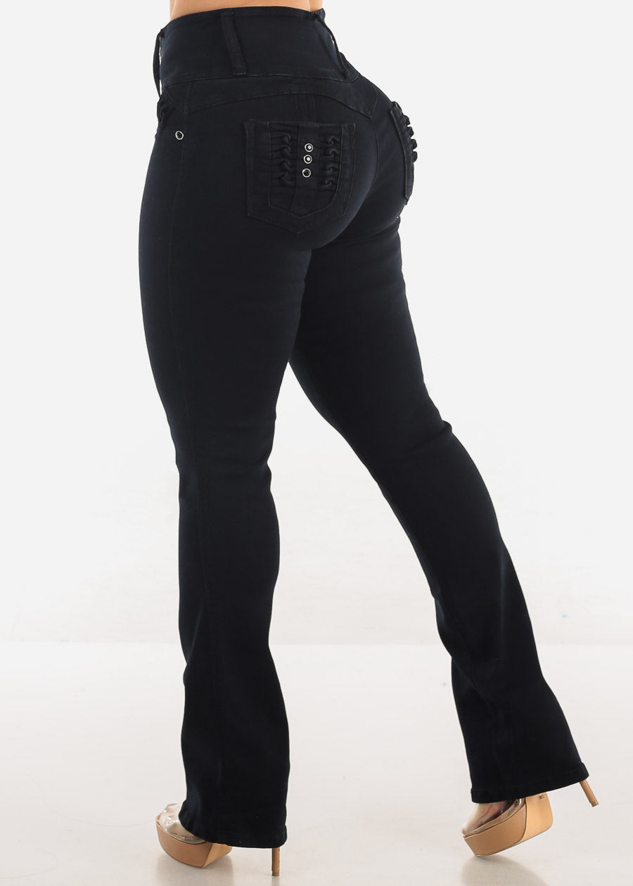 MX JEANS Butt Lift High Waist Black Bootcut Jeans