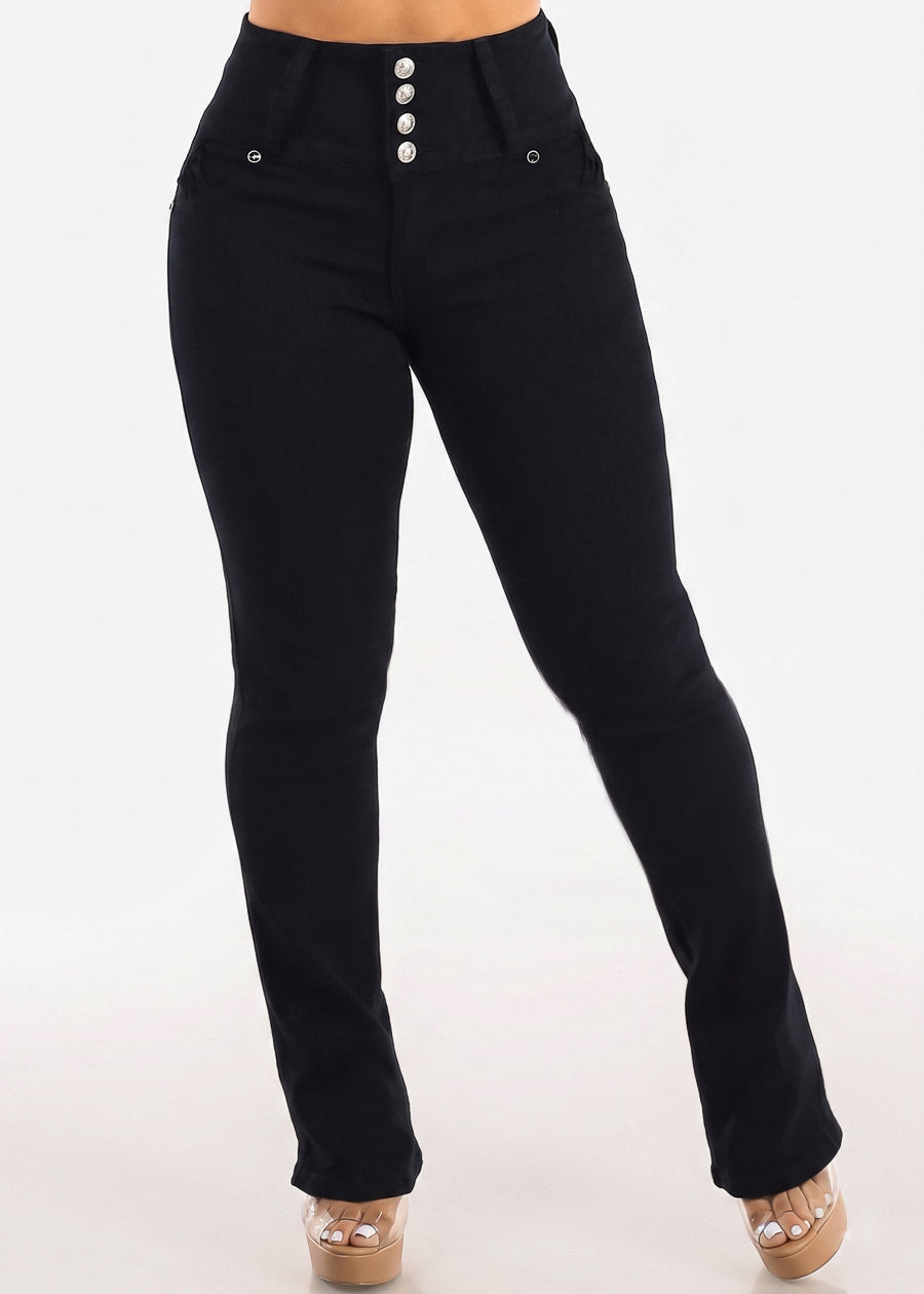 MX JEANS Butt Lift High Waist Black Bootcut Jeans