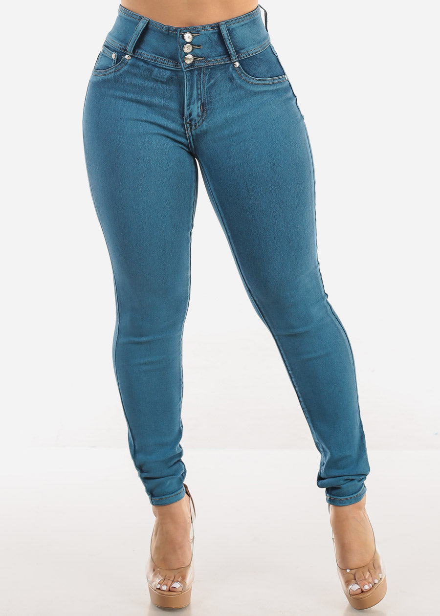 MX JEANS Butt Lift High Waist Blue Skinny Jeans