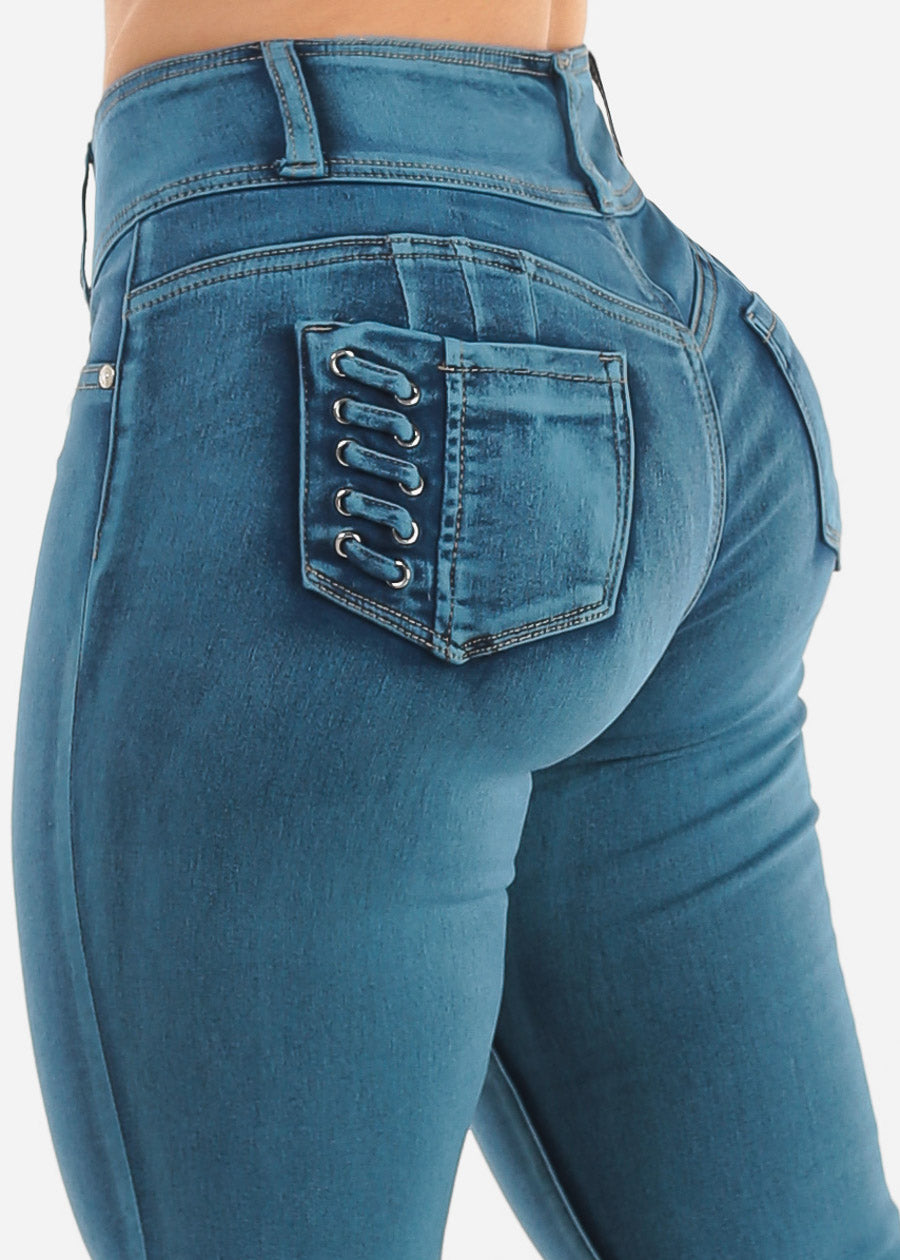 MX JEANS Butt Lift High Waist Blue Skinny Jeans