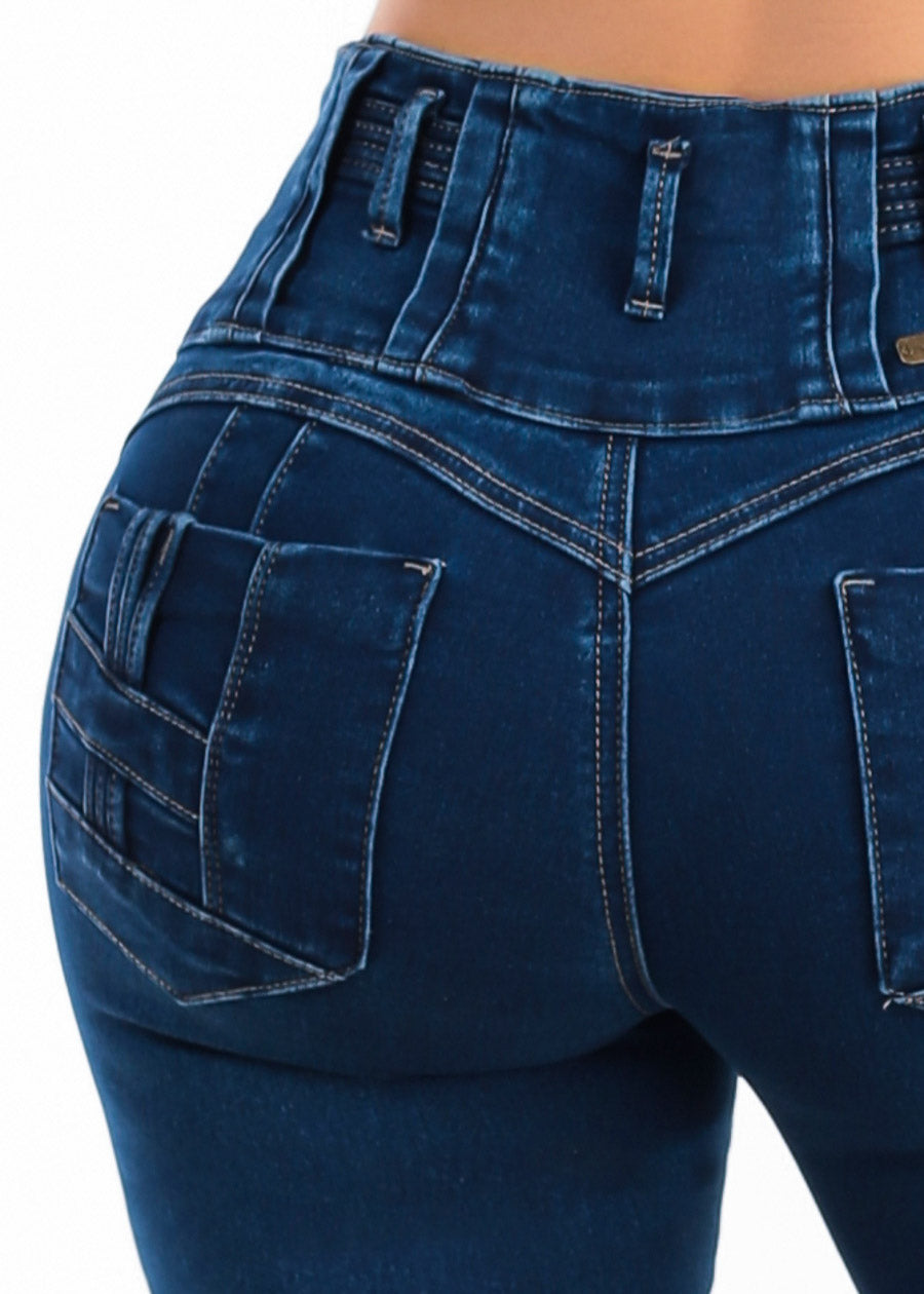 MX JEANS Butt Lift High Waist Stretch Bootcut Jeans Dark Wash