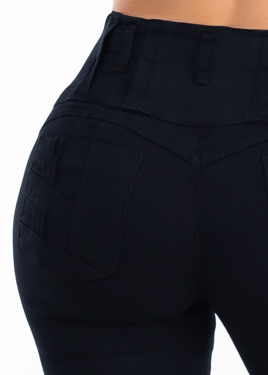MX JEANS Butt Lift High Waist Stretch Bootcut Jeans Black