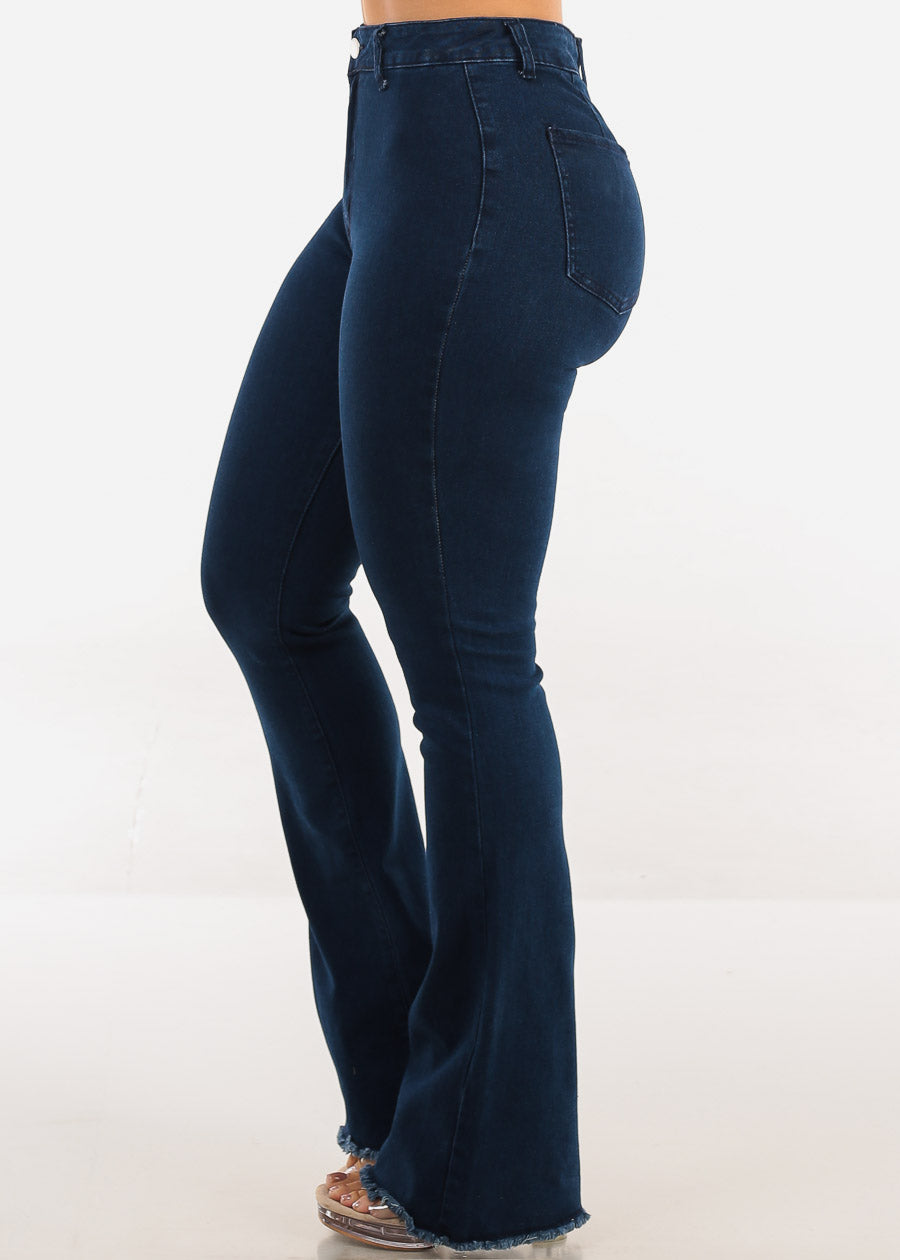 Butt Lift High Waist Stretch Flared Bootcut Jeans Dark Wash