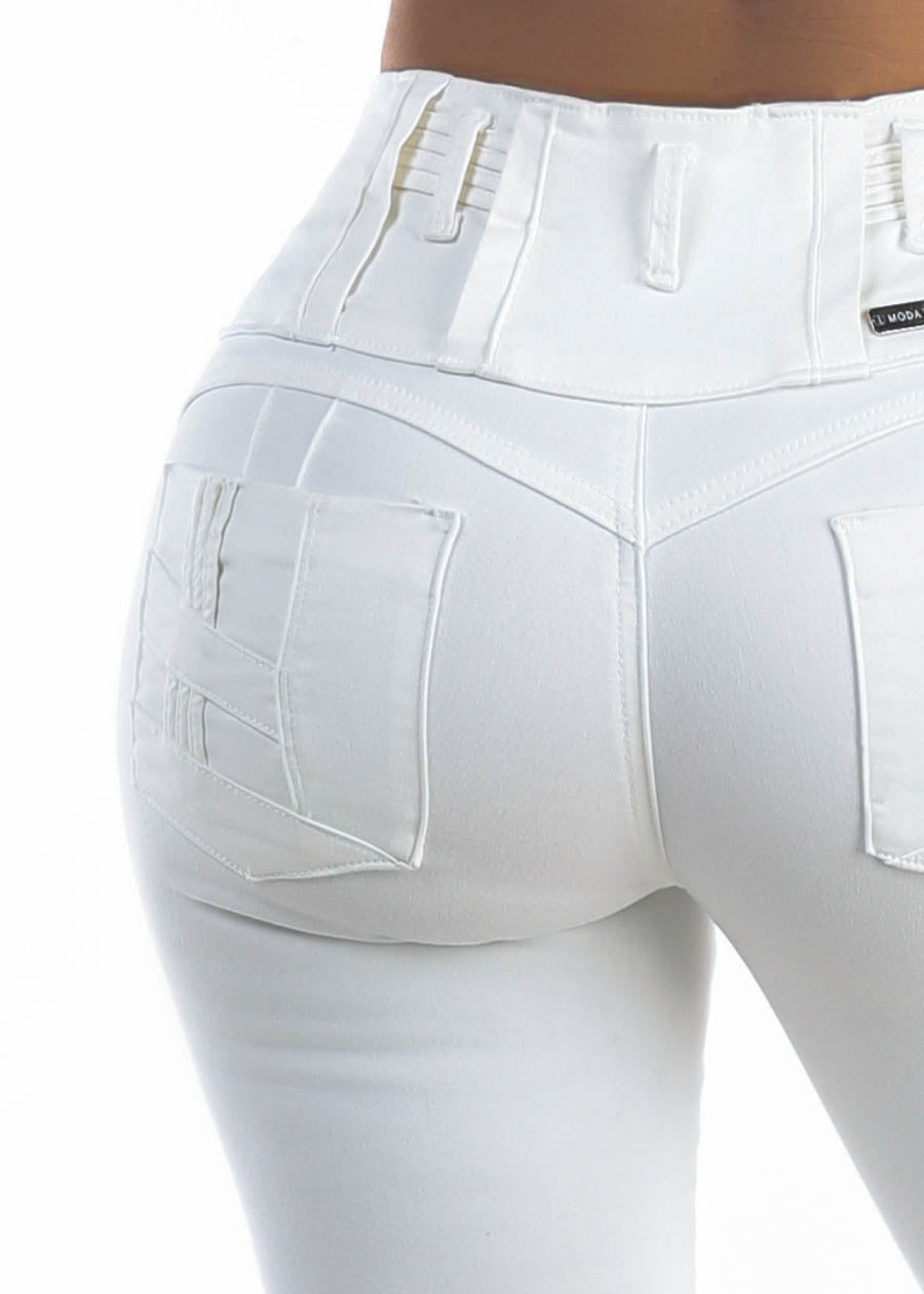 MX JEANS Butt Lift High Waist Stretch Skinny Jeans White