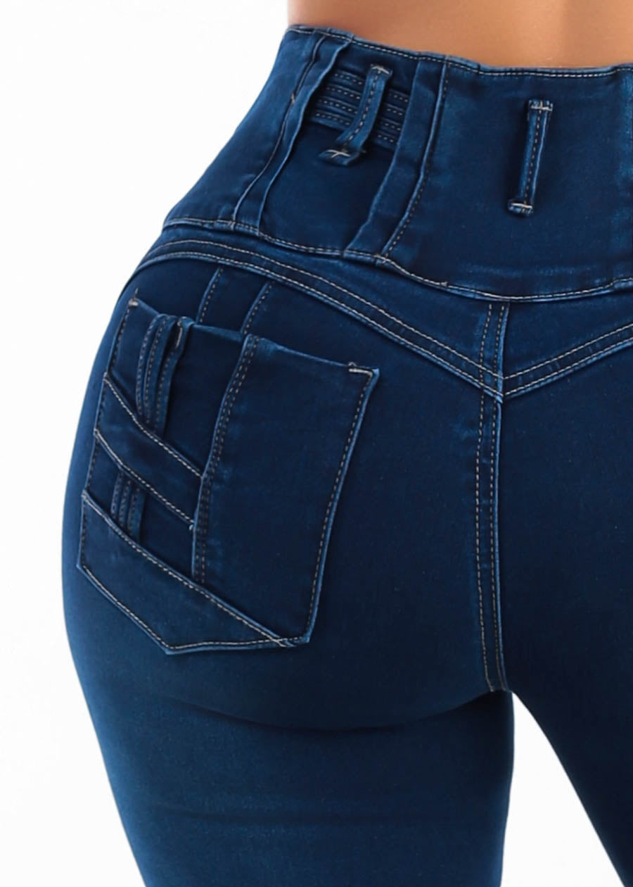 MX JEANS Butt Lift High Waist Stretch Skinny Jeans Dark Wash