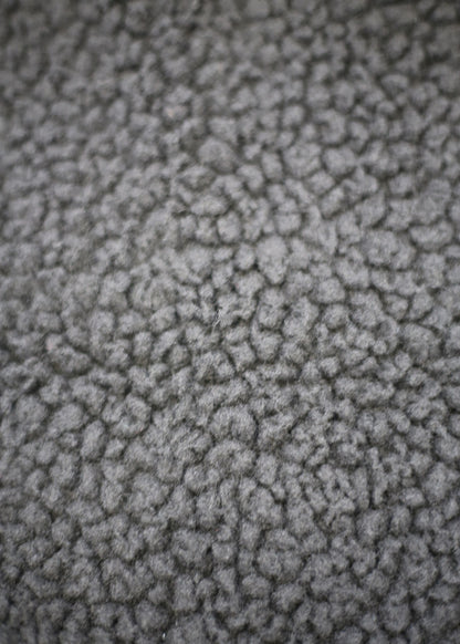 Black Zip Up Cotton Jacket w Faux Fur