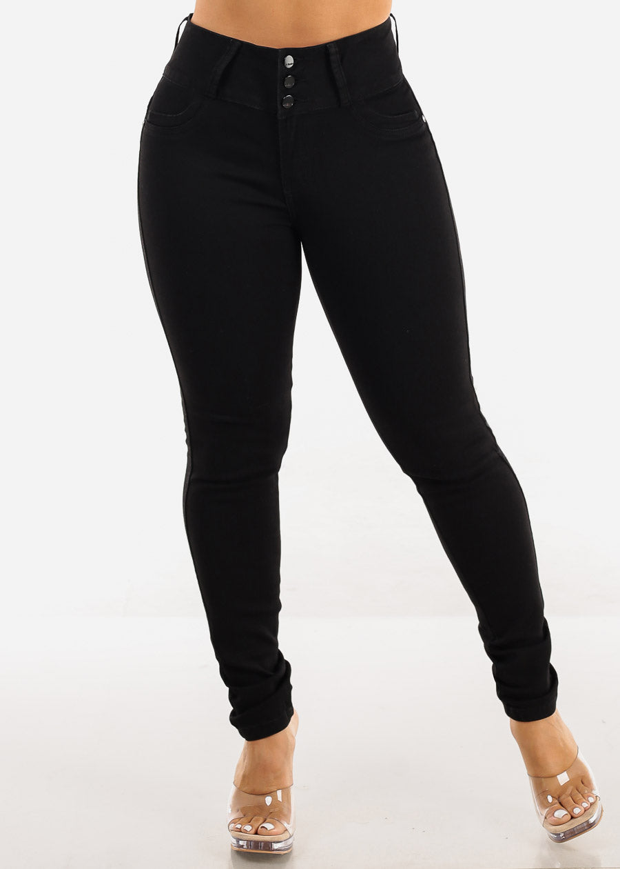 Butt Lift High Waist Black Skinny Jeans