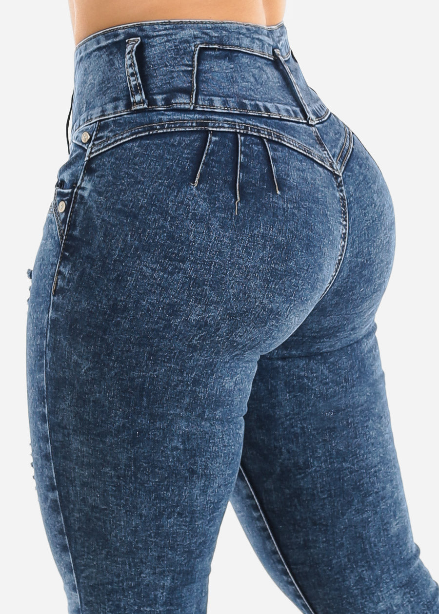 Ripped Levantacola High Rise Skinny Jeans Acid Wash