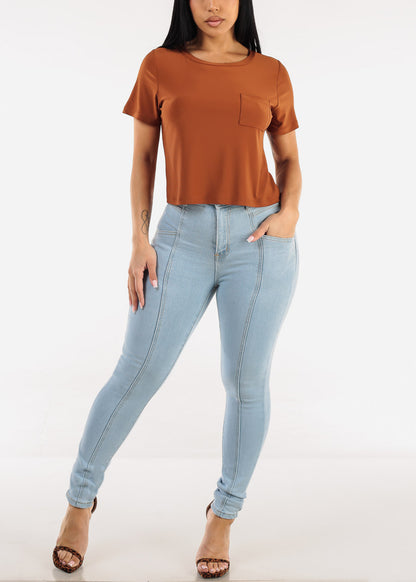 Butt Lift High Waist Stretch Light Skinny Jeans