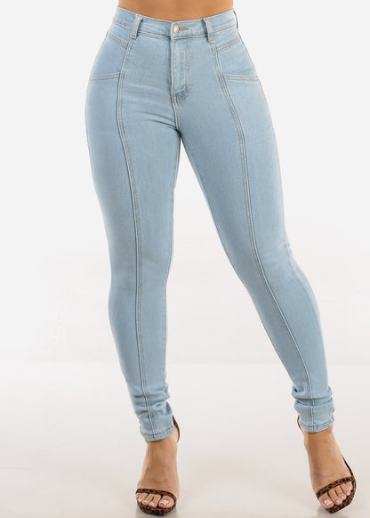 Butt Lift High Waist Stretch Light Skinny Jeans