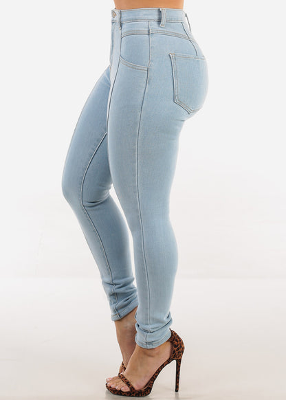 Butt Lift High Waist Stretch Light Skinny Jeans